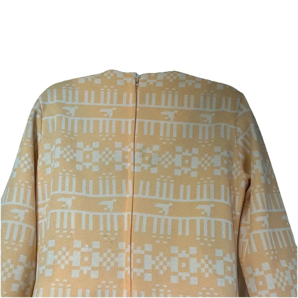 vintage bleeker street 60s Union made orange geometric dress Size 14